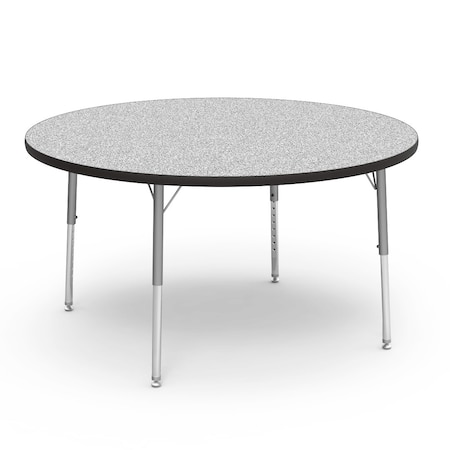 Virco 48 in. W, 48 in. L, 17-25 in. H, Grey Nebula Top / Black Edge 4848RLO